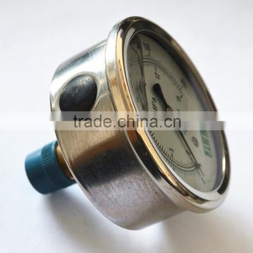 high quality back mounting and bottom mounting stainless steel hydraulic oil filled pressure gauges