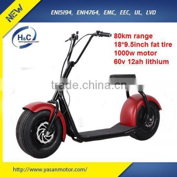 2016 hot selling 1000W 60V citycoco e scooter for adults with lithium battery