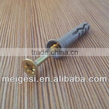 Flat head nylon screw nail with plug