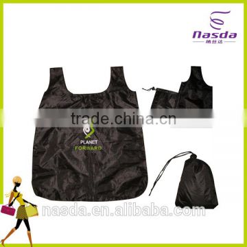 Black color waterproof foldable bag,Customized foldable shopping bag,easy to carry foldable bag with logo