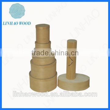 different size round wooden gift packaging box with lids