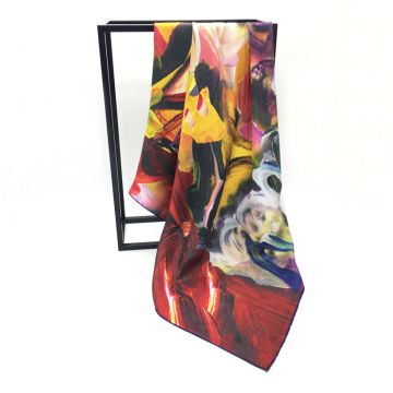 Fashion Design Low MOQ  Custom Digital Printing Leopard  Heavy Silk Scarf