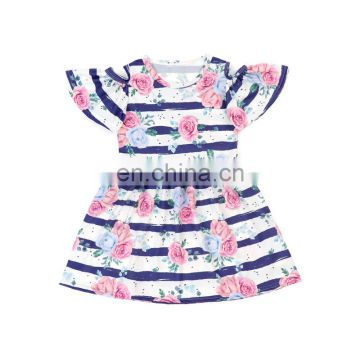 Baby Flower Cold Shoulder Dress Party Supplies Trendy Girls Clothes