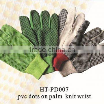 top seller of pvc dotted canvas gloves/ pvc coated glove/ canvas gloves