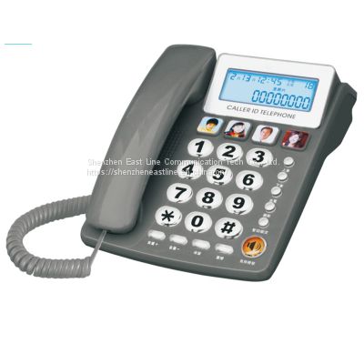 Wired Phone Fixed Desk Analog Telephone with Big Buttons