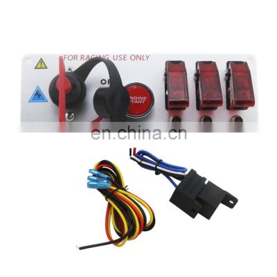 AUSO Plastic Aluminum  Auto Parts 12V LED Car High-Quality Toggle Ignition Switch Engine Battery Start Off Switch Panel