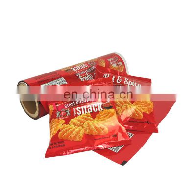 Custom Aluminum Foil Printed  Plastic Heat Seal  Food Potato Chip Bags packaging Snark Chip packaging roll film