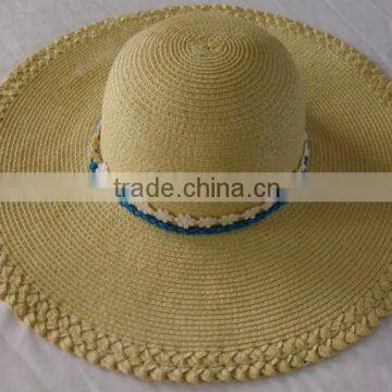 Fashion design paper cheap wide brim hat for ladies