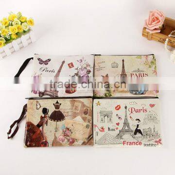 Custom travel cosmetic makeup bag canvas custom printing wholesale designer cosmetic bags