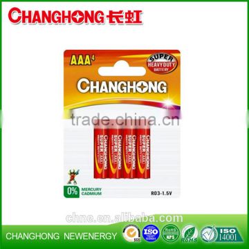 Changhong Carbon zinc battery R03 AAA UM4 use for the remote control