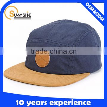 Custom leather strap 5 panel cap hat