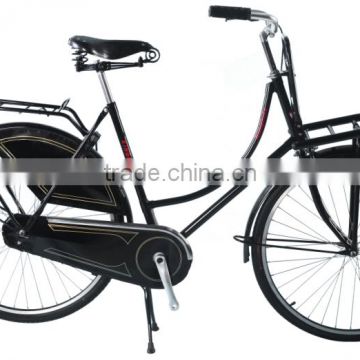 Single speed coaster brake lady city bike dutch city bicycle with leather saddle