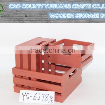 mini recycling wooden crates for fruits and vegetables with handle
