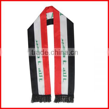 red white black scarf, popolur football fans scarf,130*14cm Iraq flag scarf