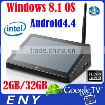 Factory supply OEM/ODM Android tv box Intel Baytrail-T CR Quad core 1.33GHz 2GB/32GB RJ45 Ethernet10/100 windows8.1tv box