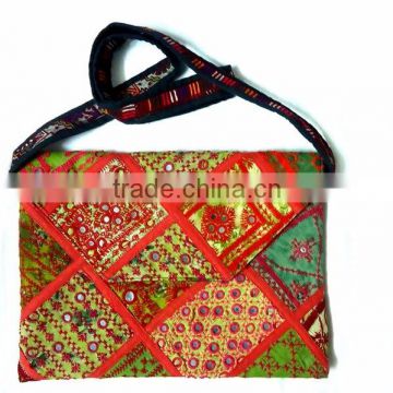 Reddish Clutch purse bag Hand Embroidered Banjara clutch bag