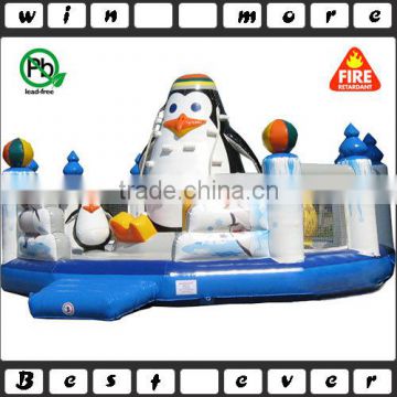 customized inflatable trampoline penguin rock climbing walls for children                        
                                                                                Supplier's Choice