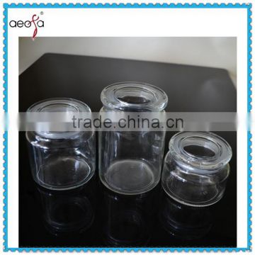 wholesale food grade round storage container glass jars with lid tea coffee sugar