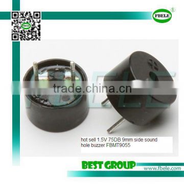 hot sell 1.5V 75DB 9mm side sound hole buzzer FBMT9055