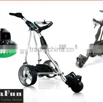 Top Sell Electric Golf Caddy With LCD Digital Handle .Distance .36 Holes Battery .Powakaddy's EZ Fold Design