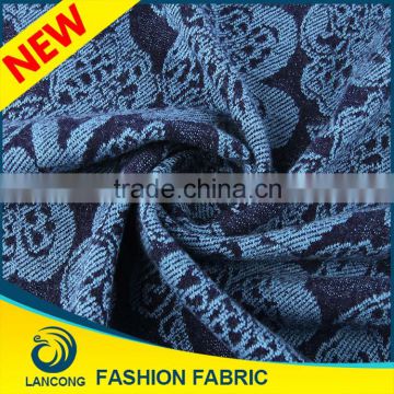 Shaoxing textile manufacturer Customized Beautiful jacquard knit fabric for 2015 new fashion design sweater
