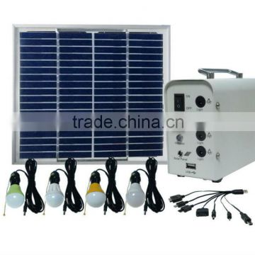 DC 10w solar energy system kits with 1/2/3/4LED lightcharge for cellphone