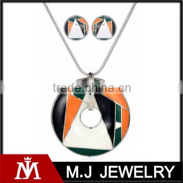 Charming and hot sale necklace and earring cheap colorful enamel set