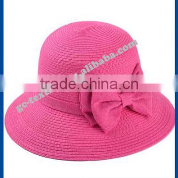 hot new products for 2014 Spring and summer Seaside bowknot fisherman straw hat lady hate para straw hat and cap custom logo