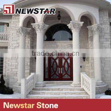 Newstar handcraft cap marble stone gate pillar design