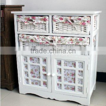 White Handcraft wicker/willow kitchen cabinet basket