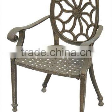 Delicate cast aluminum chair
