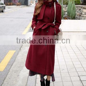 winter newest woolen coats long overcoats with sashes in for adults women