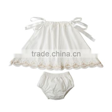 Hot sale beauty lace outfit girls boutique clothing baby sets clothes