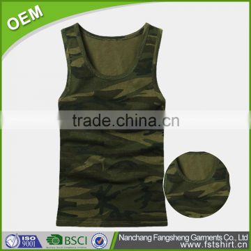 China Manufacturer custom men cotton polyester blend tank top gym