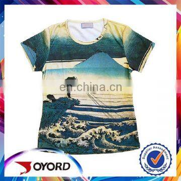 Custom sublimation print polyester T-shirts made in China t shirt