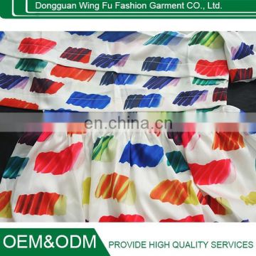 New fashion OEM high quality anti pilling anti shrinking rainbow multi skirt