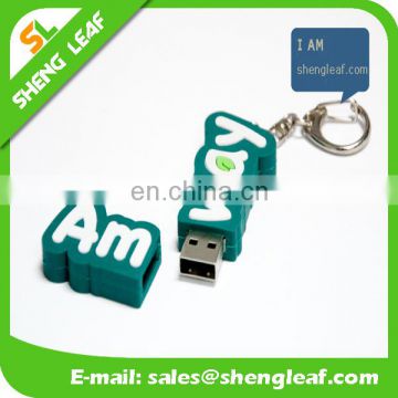 logo english letter logo words USB soft rubber usb flash drive for promotion