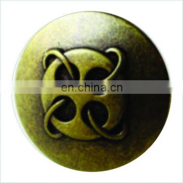 metal bronze button with design
