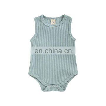 Baby Boy Summer Ribbed Romper Sleeveless Bodysuit