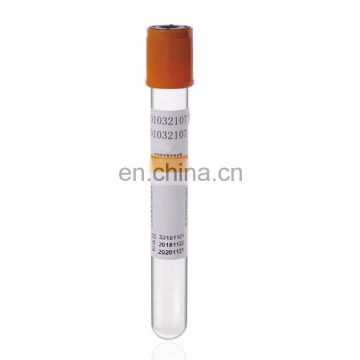 Medical Inspection Orange Top Blood Collection Pro Coagulation Tubes