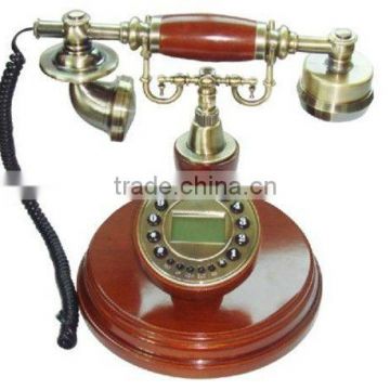 Wooden antique caller ID telephone vintage old style telephone