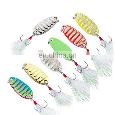 Factory Price spoon fishing lures spinnerbait with VMC hooks Jigging bass lure blanks metal fishing spoon