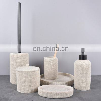 2022 New Design Hotel 6PCS Set Classical Polyresin Bathroom Accessories Sets