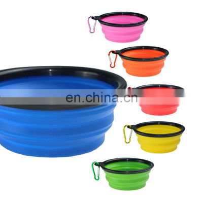 Accessories Hanging Folding Portable Dog Cat Collapsible Water Feeding Plastic Travel Silicone Food Pet Bowl