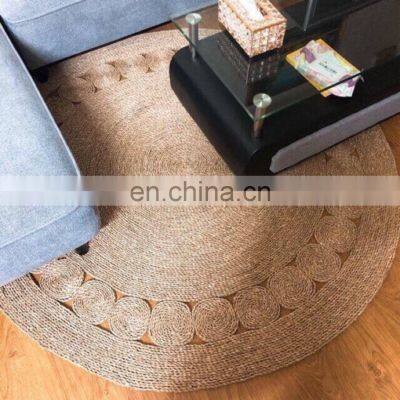 Hot Sale Sun Hand Woven Seagrass Rug Decor Carpet Picnic Mat Straw Floor Mat Vietnam Supplier