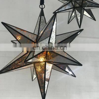 Living Room Light Stars Club Lighting Star Kids Pendant Lamp Retro Bar Modern Decoration Star Glass Chandelier