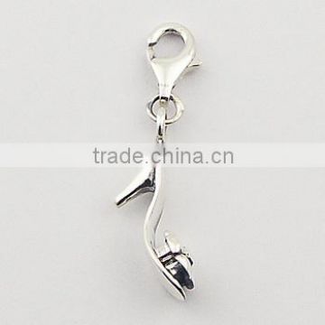 High Heeled Sandal With Flower Charm Sterling Silver