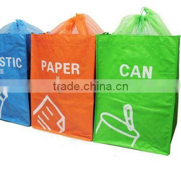 PP woven recyclying bag with net closing