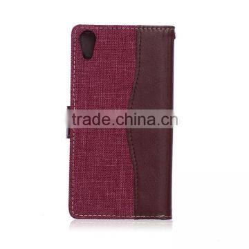 Premium leather case for Sony Xperia Z4 with flip cover card slot holder wallet case