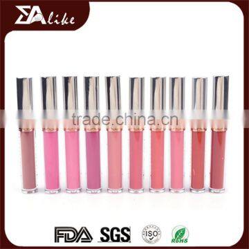Double ends led light cosmetic plastic wholesale lip gloss tube with mirror